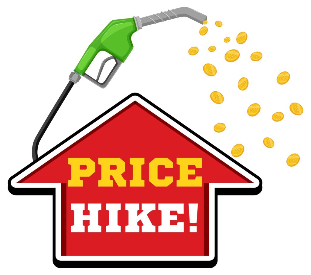 An Illustration Showing Hike In Fuel Price An Illustration Showing Hike In Fuel Price