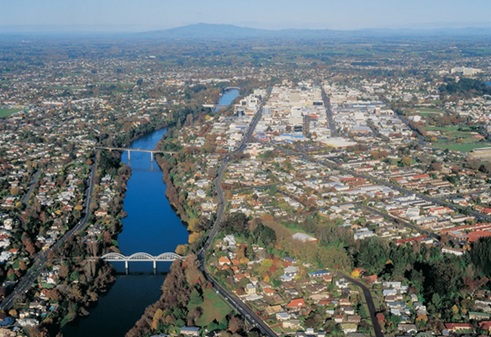 Top View of Hamilton in New Zealand